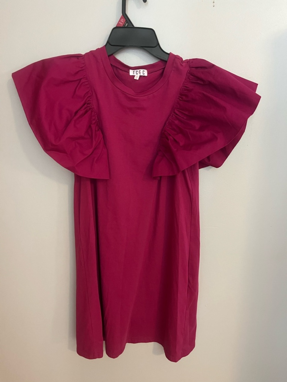 TCEC Vivid Magenta Mini Ruffle Dress